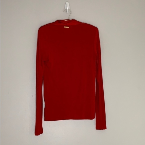 Michael Kors Red Drape Front long sleeve Women’s Blouse XS - Picture 2 of 8